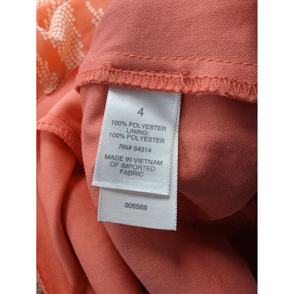 Bisou Bisou Tank Maxi Dress Size 4 Spaghetti Straps Peachy Orange Chevron Stripe - Picture 7 of 8